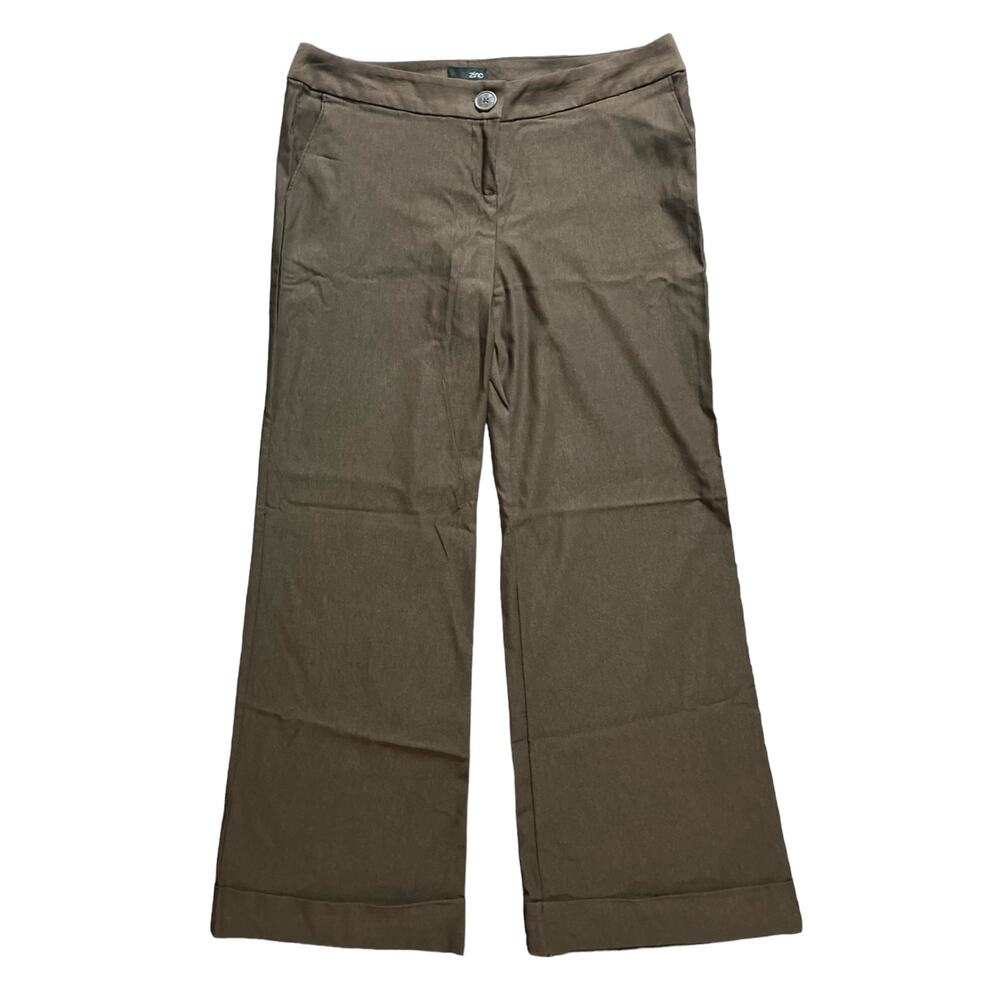 Zinc Junior's Brown Mid-Rise Wide Leg Cuffed Hem Slacks/ Pants | Size 13 NWOT